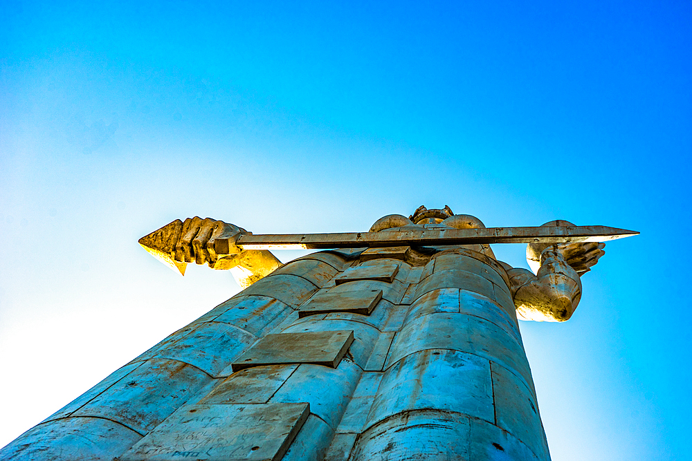 Symbol of Tbilisi city - Mother of Georgia on the top of hill over downtown