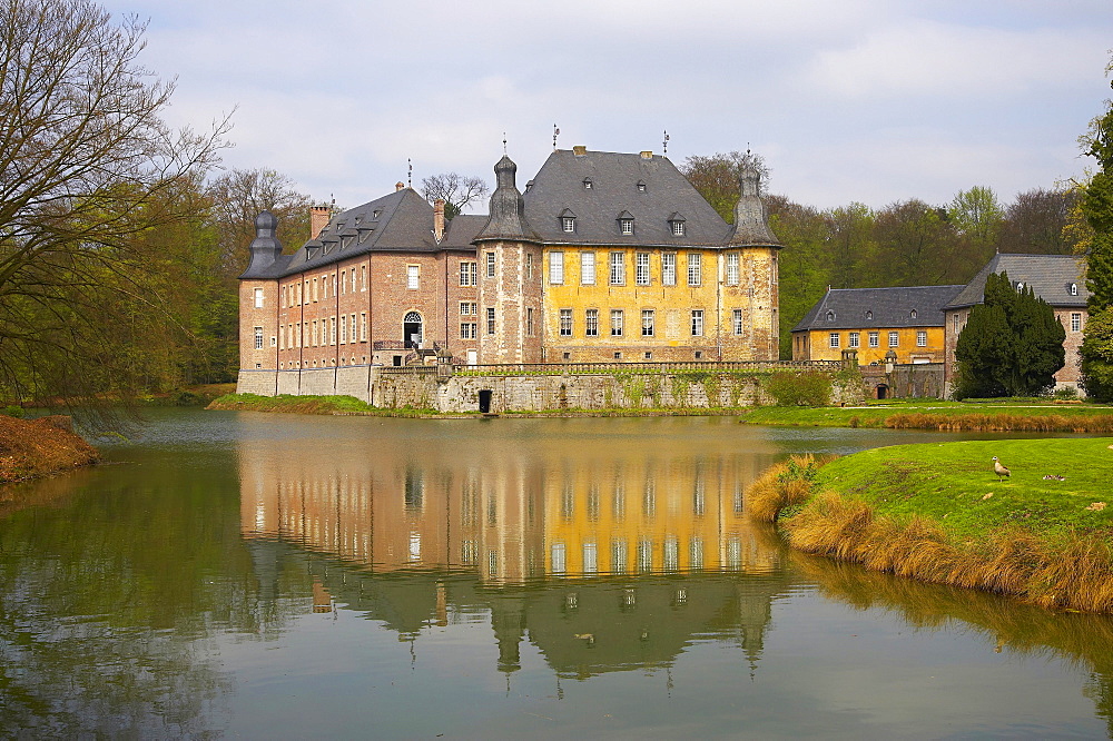 Schloss Dyck (castle), spring, day, Juechen, Niederrhein, North Rhine-Westphalia, Germany, Europe