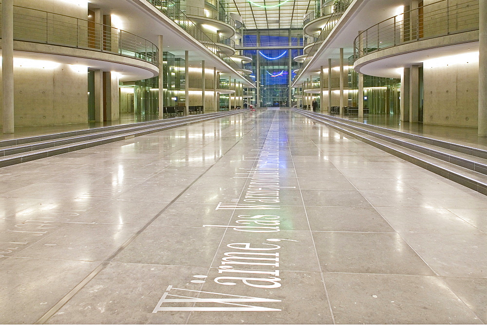 Paul Loebe Haus, parliamentarian's offices, hall, Berlin, Germany