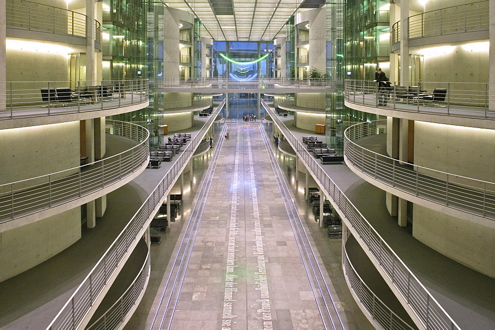 Paul Loebe Haus, parliamentarian's offices, hall, Berlin, Germany