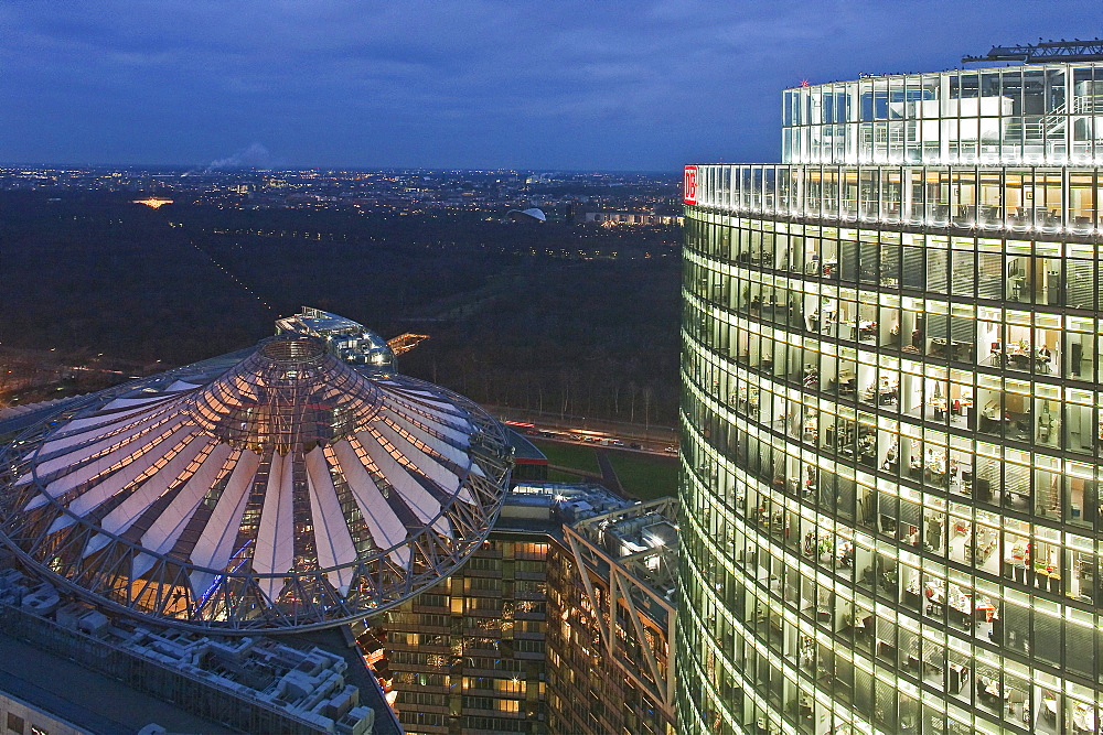 BahnTower and Sony Center at Potsdam Square, Berlin, Germany