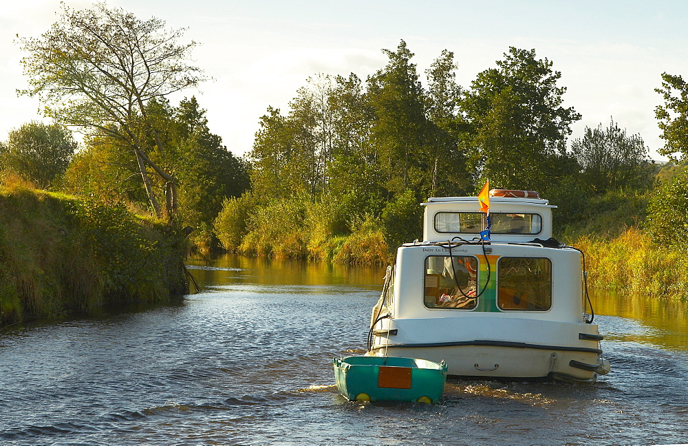 outdoor photo, with a houseboat on the Shannon & Erne Waterway, County Leitrim, Ireland, Europe