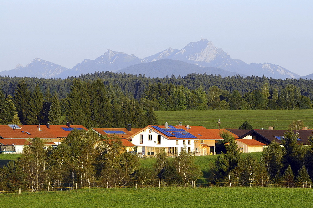 View to mount Wendelstein, Reutberg abbey, Bavaria, Germany