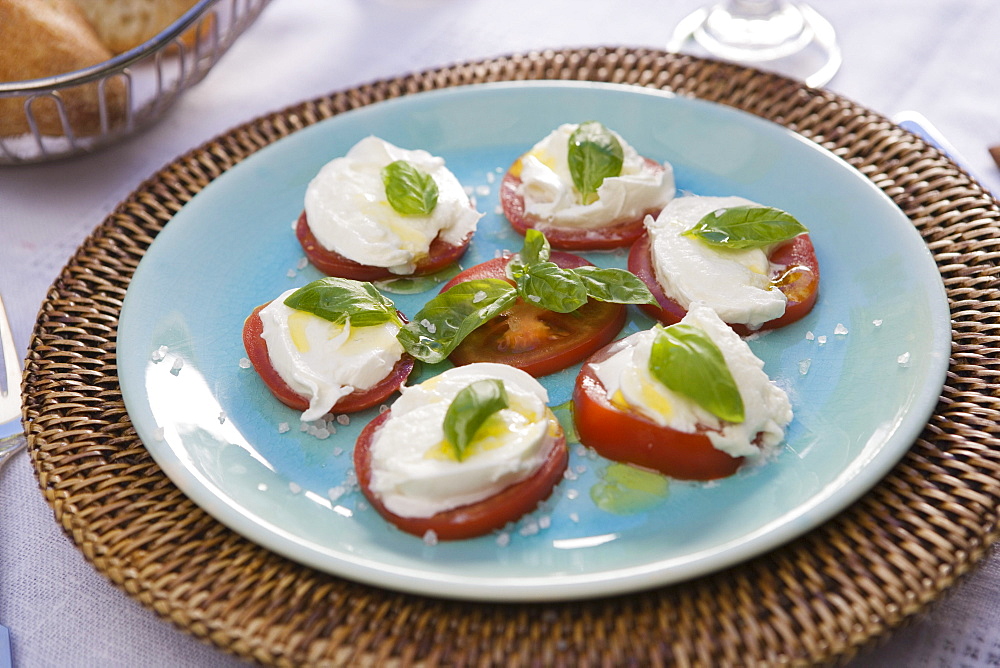 Insalata caprese with mozarella di bufala, Cilento, Campania, Italy