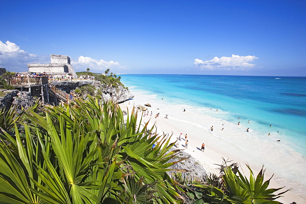 Mayan temple ruin in Tulum, State of Quintana Roo, Peninsula Yucatan, Mexico