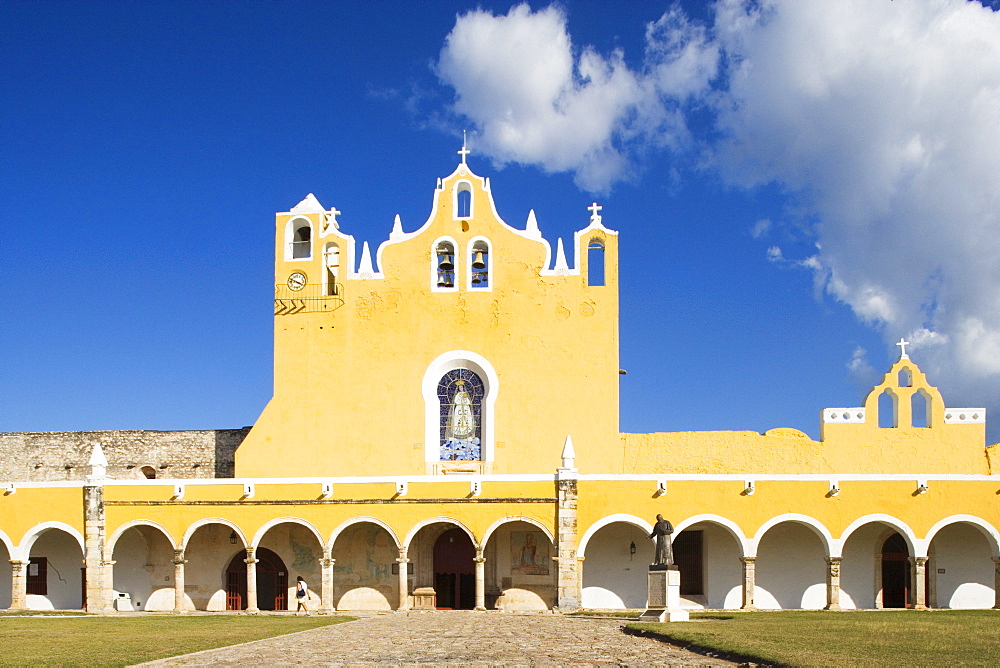 St. Antonio of Padua is a Franciscan monastery built with stones taken from a pyramid, State of Yucatan, Peninsula Yucatan, Mexico