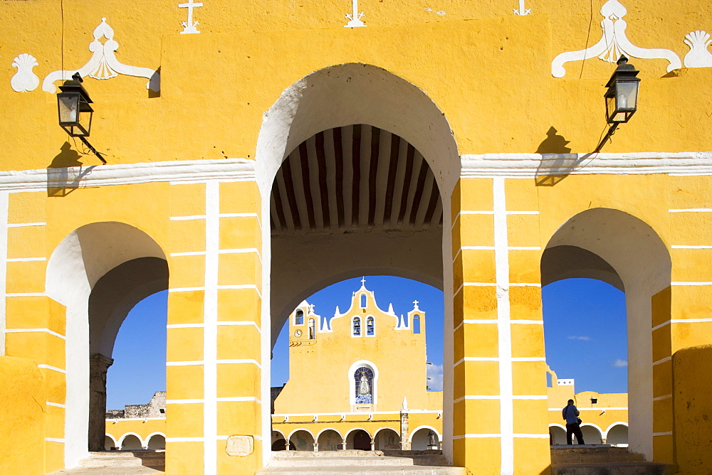 St. Antonio of Padua is a Franciscan monastery built with stones taken from a pyramid, State of Yucatan, Peninsula Yucatan, Mexico