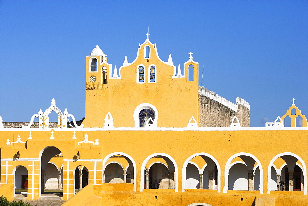 St. Antonio of Padua is a Franciscan monastery built with stones taken from a pyramid, State of Yucatan, Peninsula Yucatan, Mexico