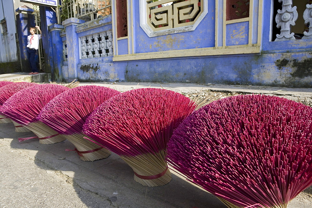 Bundle of fumigating sticks in a road of Hue, Thua Thien-Hue Province, Vietnam, Asia