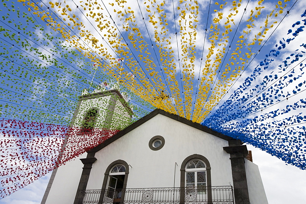 Ponta Delgada Church with Festival Decoration, Ponta Delgada, Madeira, Portugal