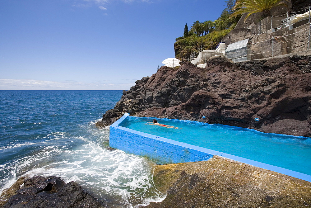 Seawater swimming pool at Reid's Palace Hotel, Funchal, Madeira, Portugal