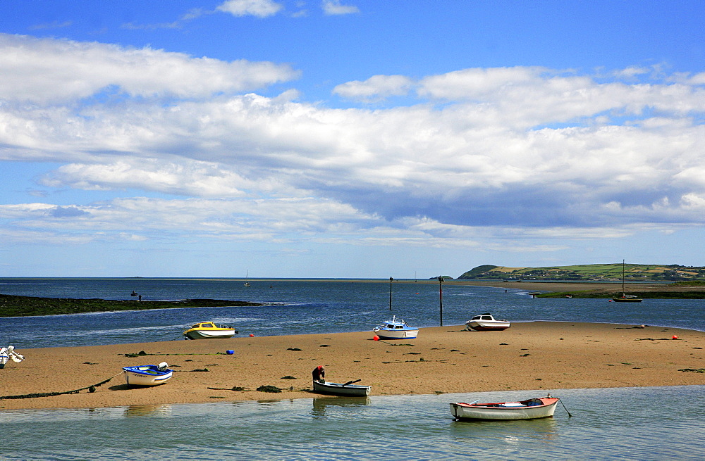 Fishing boats at a lonesome beach, County Waterford, South coast, Ireland, Europe