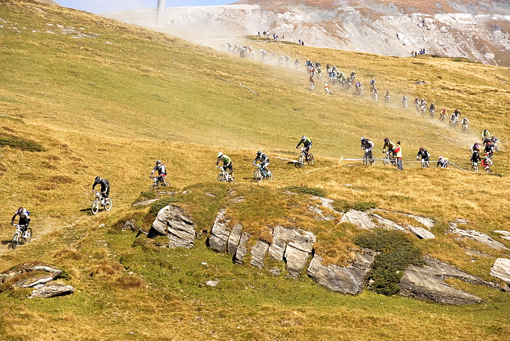 Mountain bike rally near Flims, Canton of Grisons, Switzerland