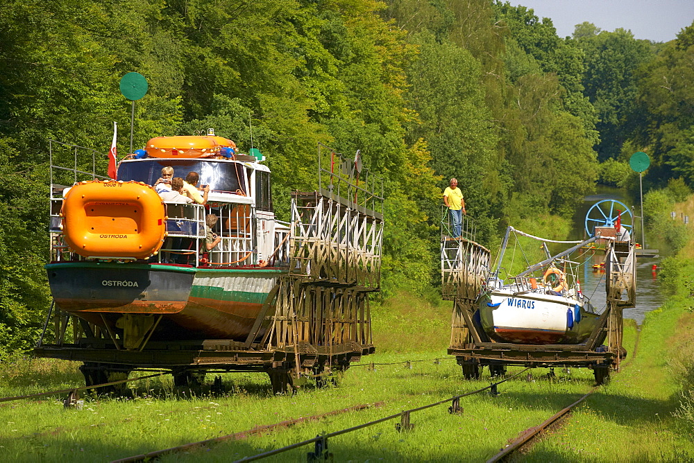 Ostrodsko-Elblaski Canal, Inclined plane, Lock of Buczyniec, East Prussia, Poland, Europe