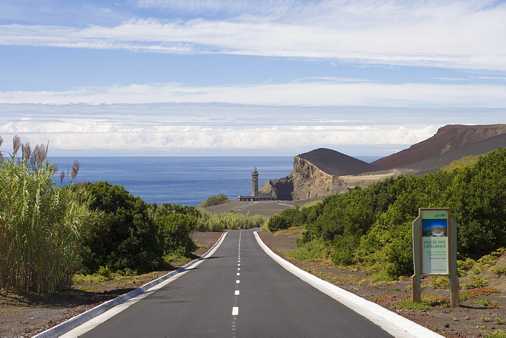 Road to Capelinhos Lighthouse, Faial Island, Azores, Portugal, Europe