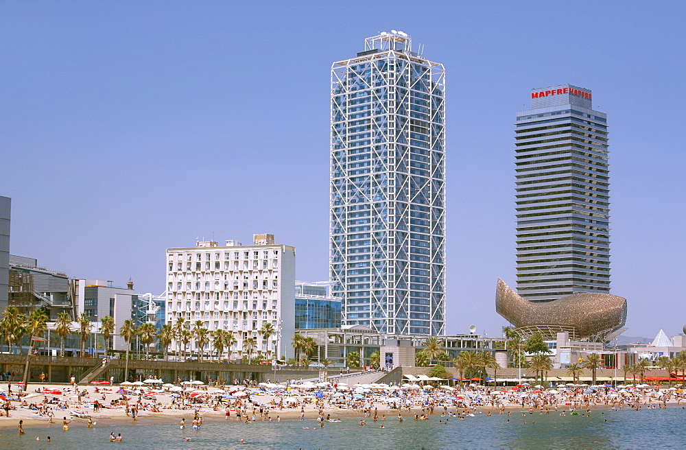 Platja Passeig Maritim, El Born, Barcelona, Catalonia, Spain