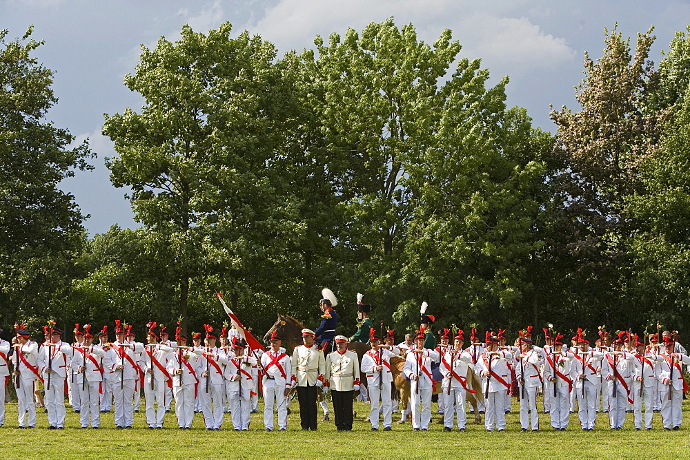 Marksmens parade, Schutzenfest, historic free shooting, Wennigsen, Lower Saxony, northern Germany