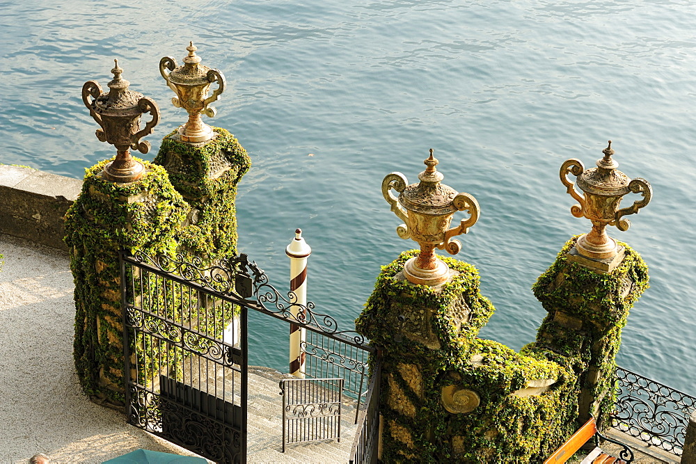 Landing stage of Villa del Balbianello, Lenno, Lake Como, Lombardy, Italy