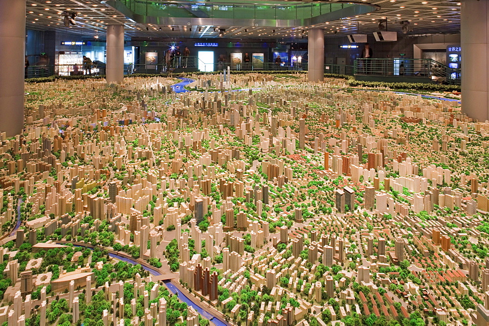 Model of the city of Shanghai at urban planning museum, Shanghai, China, Asia