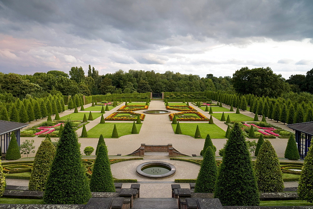 Terraced garden, Kamp monastery, Kamp-Lintfort, North Rhine-Westphalia, Germany, Europe