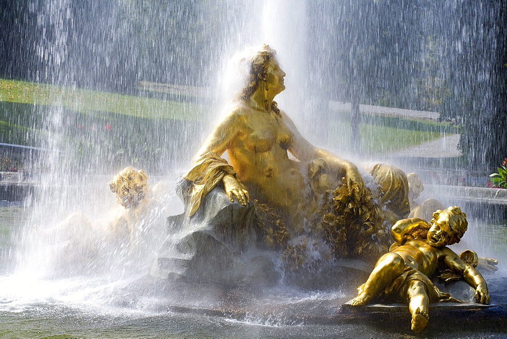 Fountain in Linderhof castle, Ettal, near Oberammergau, Bavaria, Germany, Europe