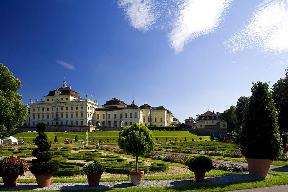 Ludwigsburg palace with garden, Ludwigsburg, Baden-Wuerttemberg, Germany, Europe