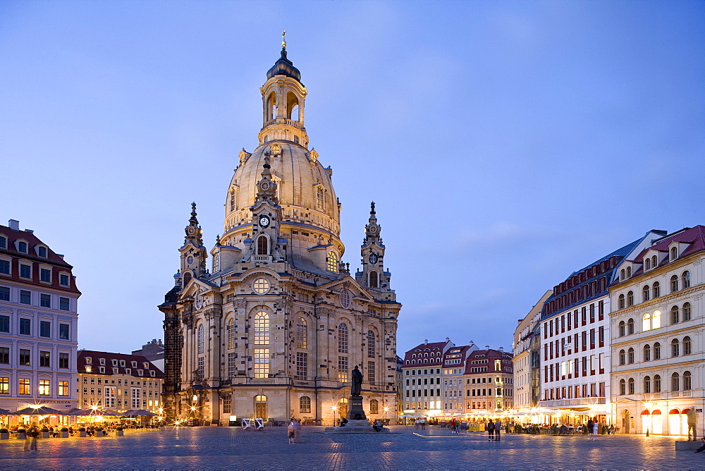 Neumarkt with the Dresdner Frauenkirche, Church of Our Lady, Dresden, Saxony, Germany, Europe