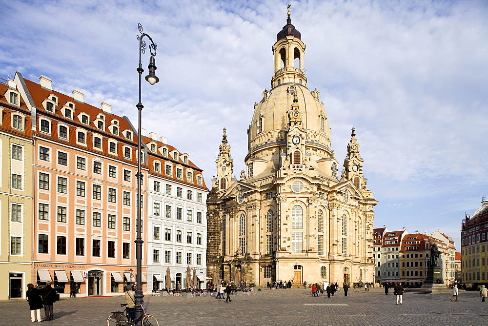 Neumarkt with the Dresdner Frauenkirche, Church of Our Lady, Dresden, Saxony, Germany, Europe