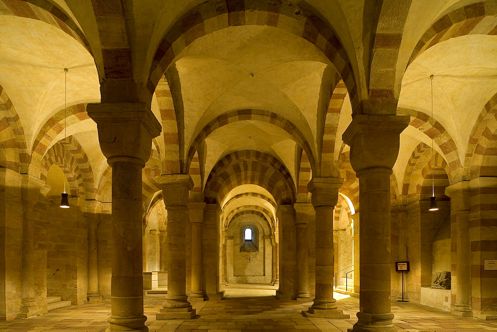 Crypt in the Speyer cathedral, Imperial Cathedral Basilica of the Assumption and St Stephen, UNESCO world cultural heritage, Speyer, Rhineland-Palatinate, Germay, Europe