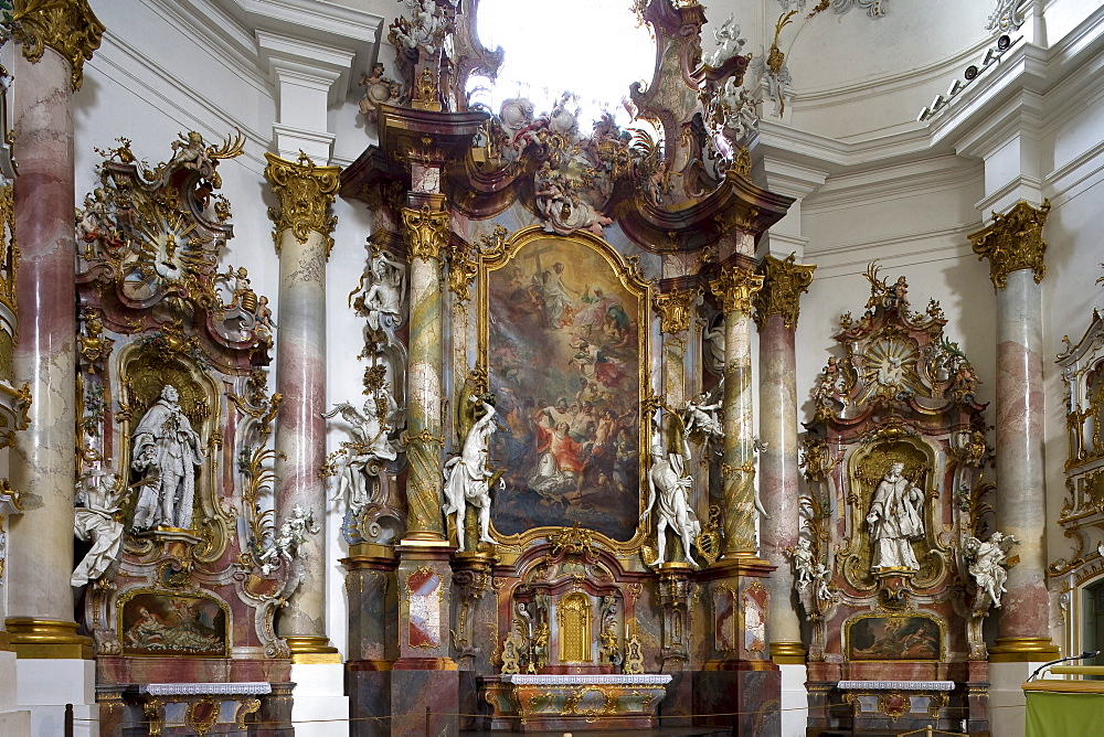 Interior view of Zwiefalten minster, Muenster Unserer Lieben Frau, Zwiefalten, Upper Swabian Baroque Route, Baden-Wuerttemberg, Germany, Europe