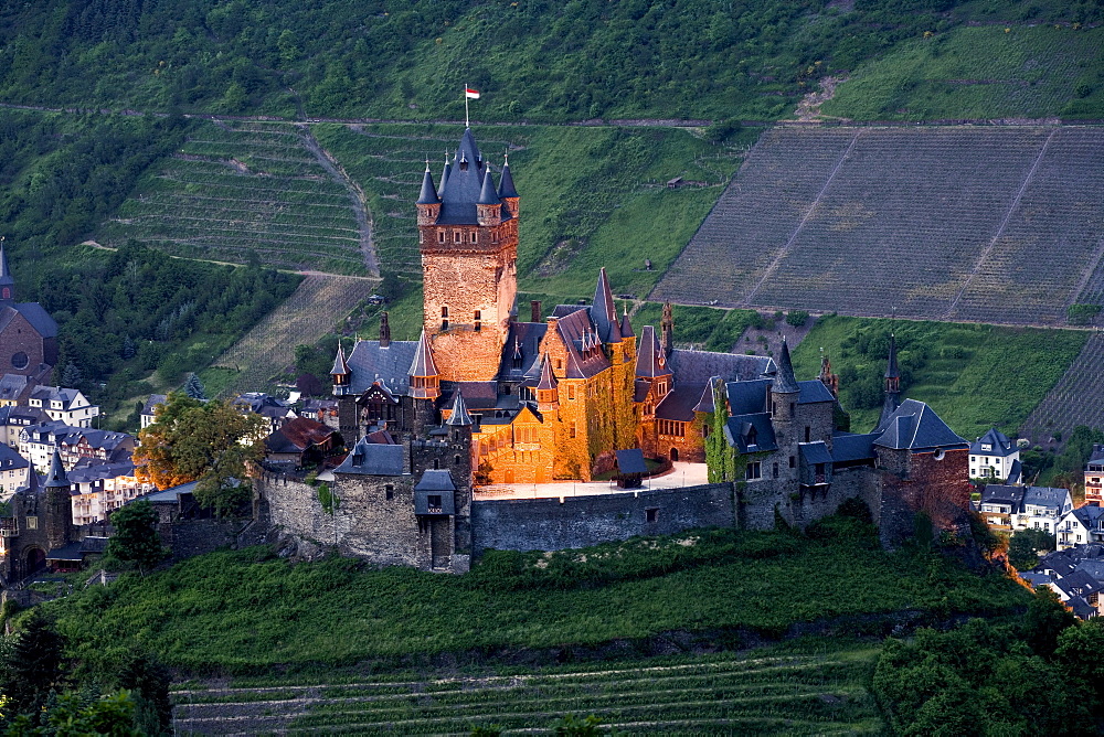 Cochem castle, Reichsburg Cochem, Cochem in the Mosel valley, Rhineland-Palatinate, Germany, Europe