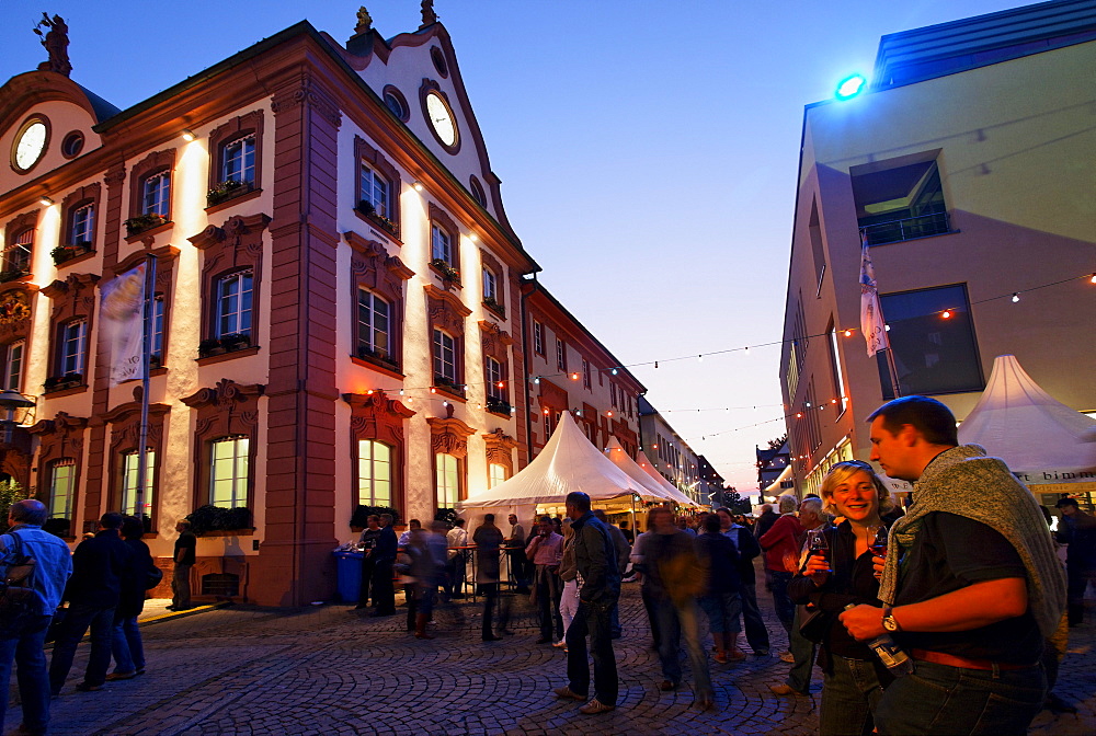 Wine festival, market square, Offenburg, Baden-Wurttemberg, Germany