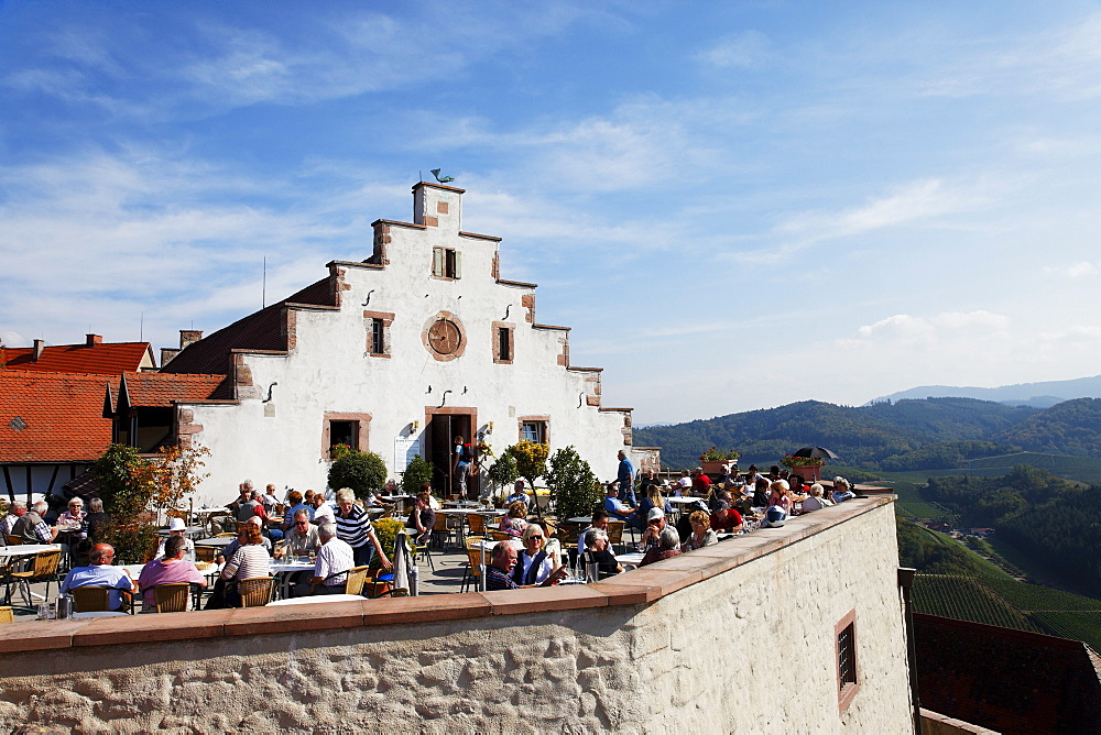 Cafe, Staufenberg castle, Durbach, Baden-Wurttemberg, Germany