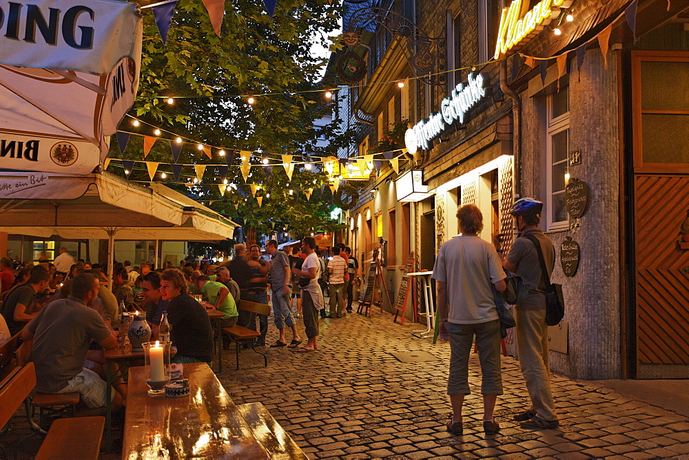 Guests in an apple wine pub, Alt-Sachsenhausen, Frankfurt am Main, Hesse, Germany