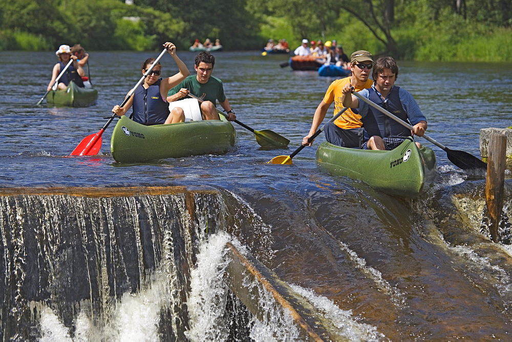 Canoeing on the Vltava river, South Bohemia, Sumava, Czech republic