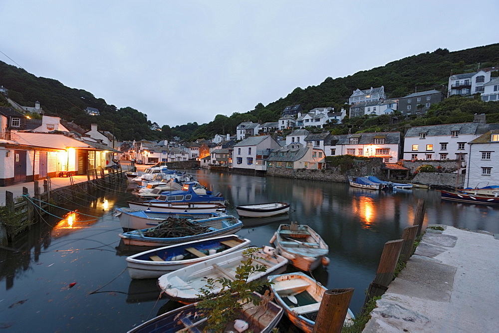 Port of Polperro in the evening, Cornwall, England, United Kingdom