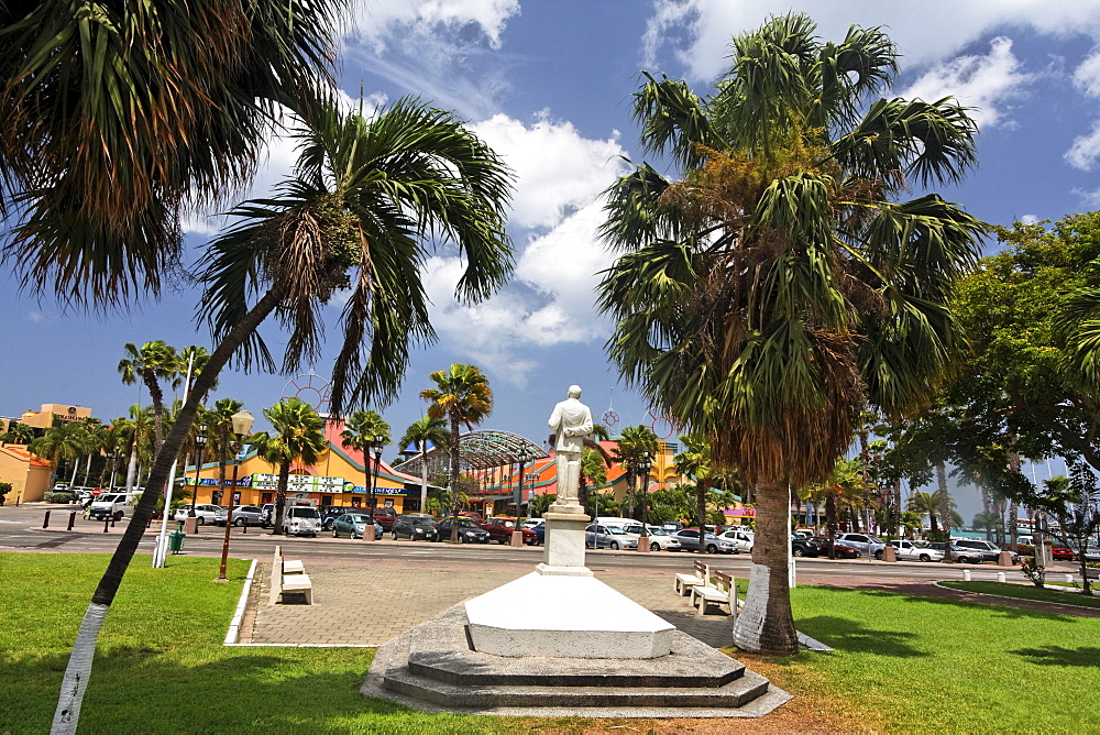 West Indies, Aruba, Oranjestadt, Statue of Jan Hendrik Albert Henny Eman