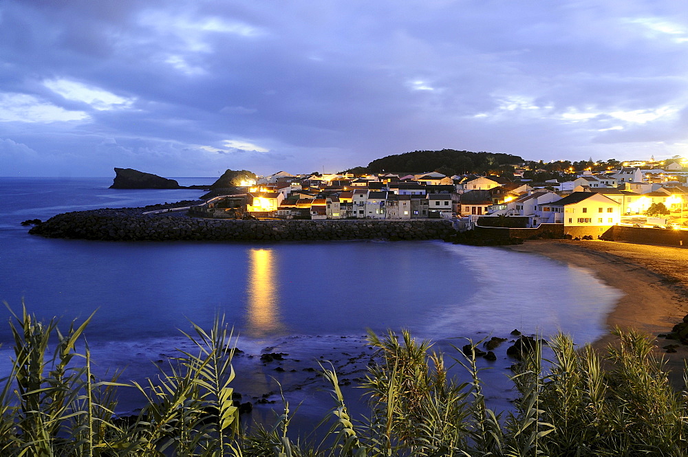 Beach in the evening light, Sao Roque, near Ponta Delgada, Sao Miguel, Azores, Portugal