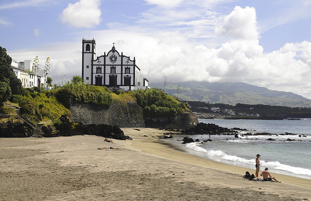 Beach at Sao Roque near Ponta Delgada, Sao Miguel, Azores, Portugal