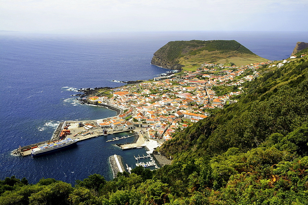 View over Velas, Sao Jorge Island, Azores, Portugal