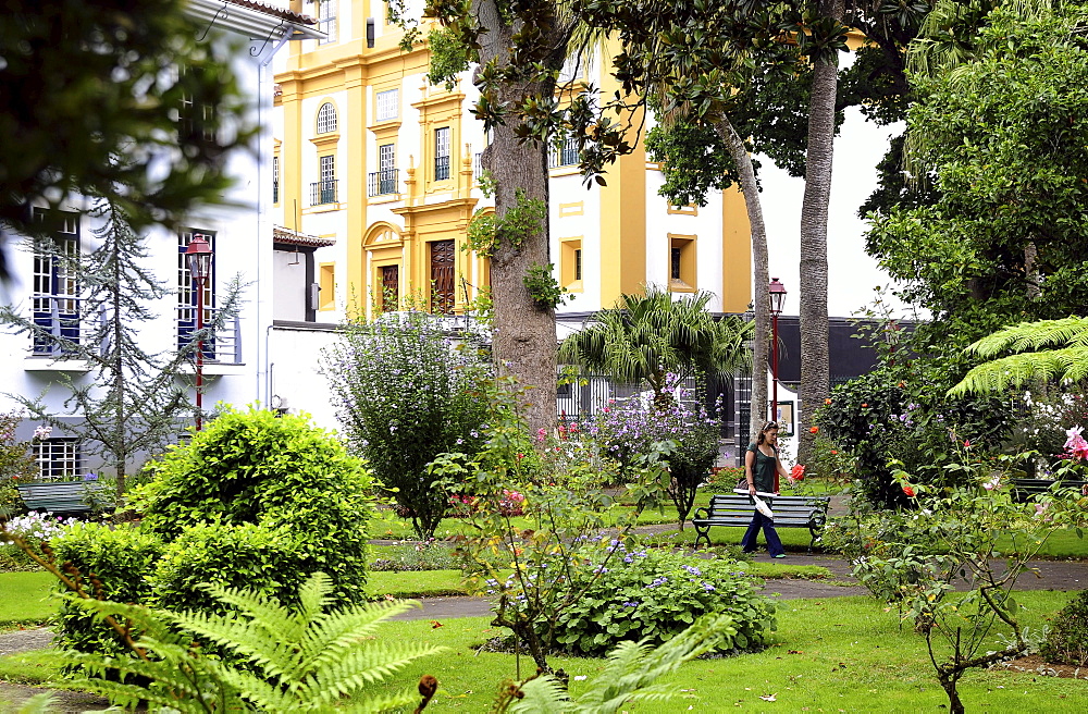 Garden in the heart of the town, Jardim Duque da Terceira, Angra do Heroismo, Terceira Island, Azores, Portugal