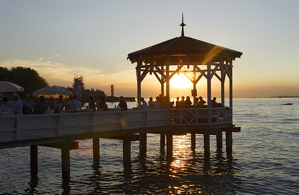 Bar in a pavilion at Seepromenade, Bregenz, Vorarlberg, Austria