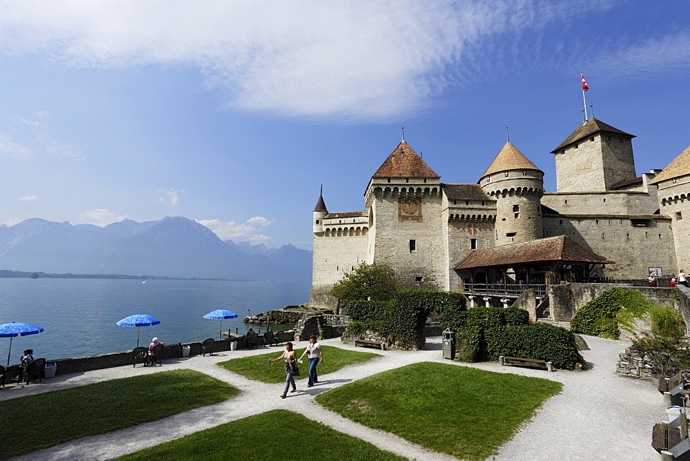 Chillon Castle at Lake Geneva, Veytaux, Vaud, Switzerland