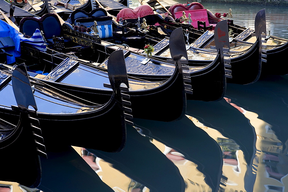 Gondolas at Bacino Orseolo (Servizio Gondole), Venice, Italy, Europe