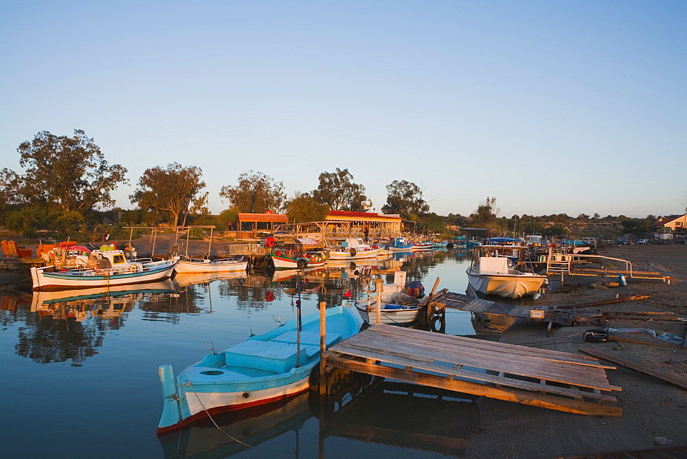 Potamos Liopetriou, fishing port with fishing boat, near Agia Napa, South Cyprus, Cyprus