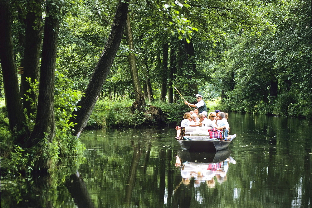 tourist boat in Bioshere reserve Spreewald, Brandenburg, Germany