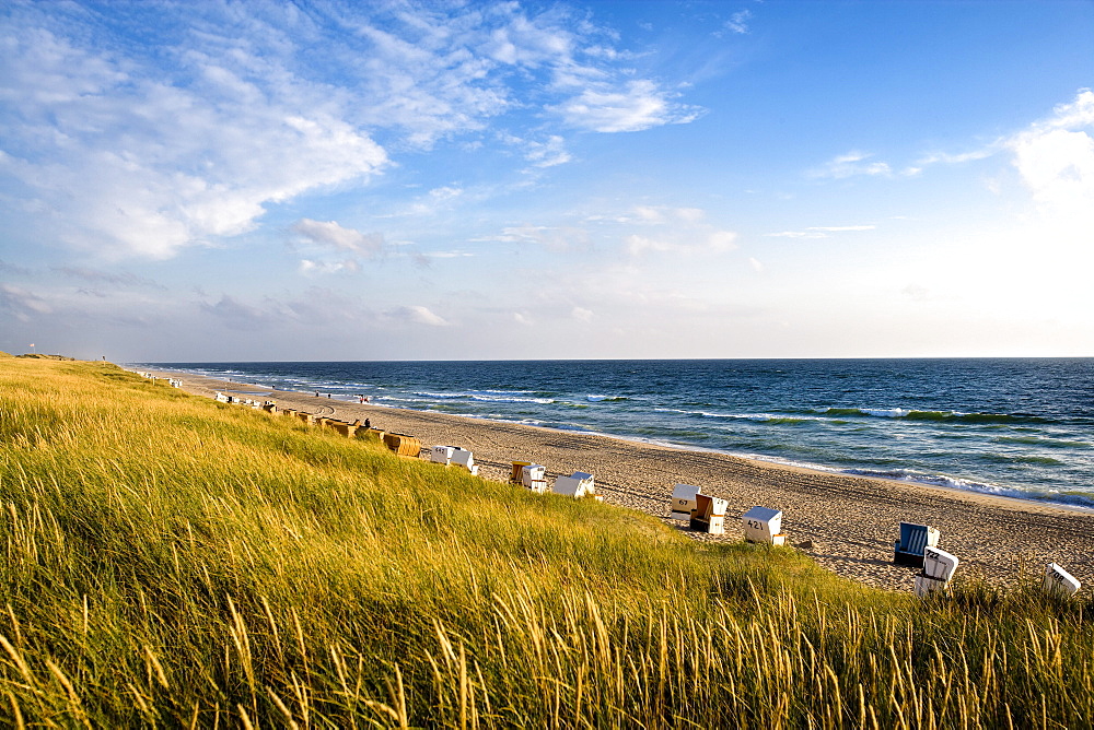 View over beach near Rantum, Sylt Island, Schleswig-Holstein, Germany