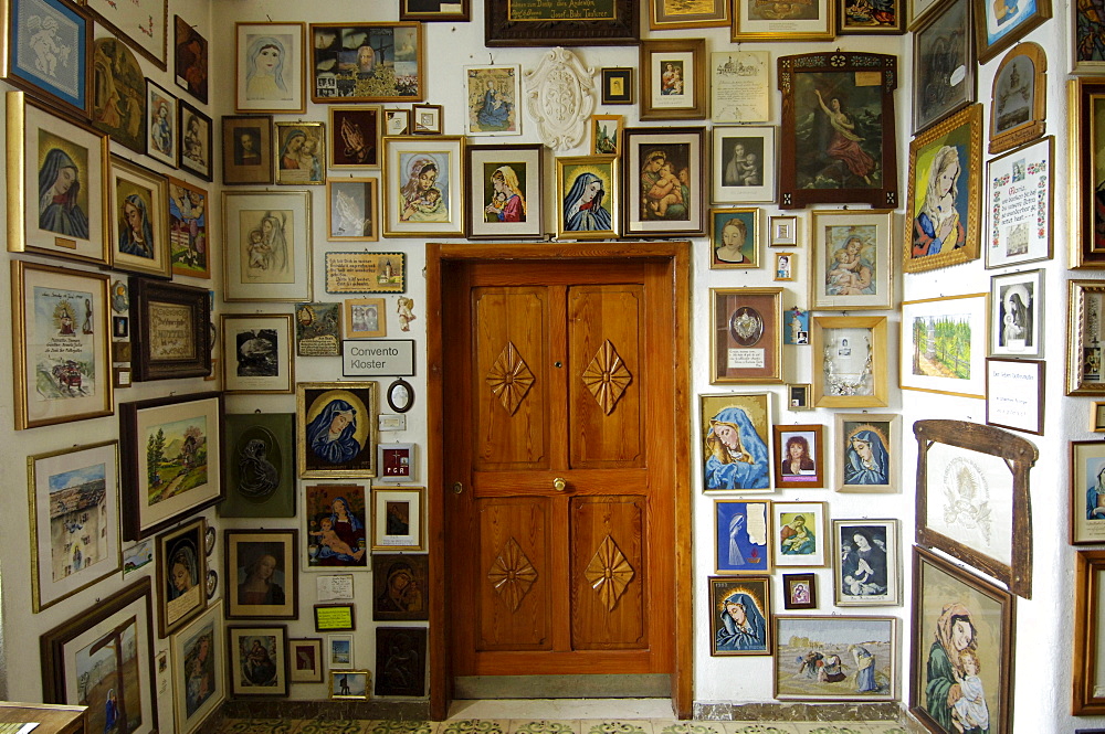 Icons of Holy Mary, Mother of God, Maria Weissenstein pilgrimage church, Petersberg, Deutschnofen, South Tyrol, Italy