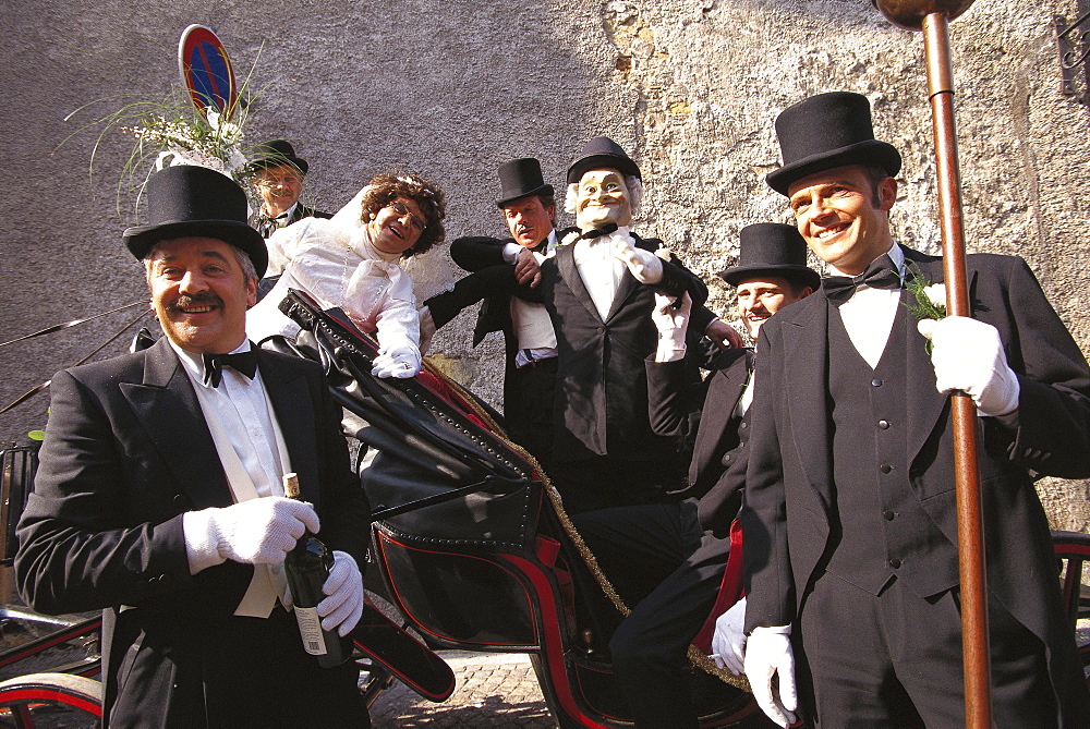 Traditional Egetmann procession on Shrove Tuesday, Tramin an der Weinstrasse, Unterland, South Tyrol, Italy