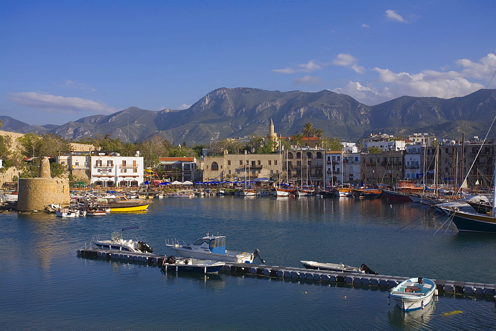 Kyrenia harbour and Kyrenia castle, Kyrenia, Girne, North Cyprus, Cyprus